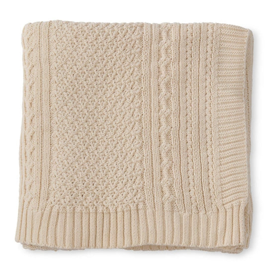 NATURAL CREAM CABLE KNIT THROW