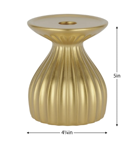 GOLD PILLAR CANDLE HOLDER