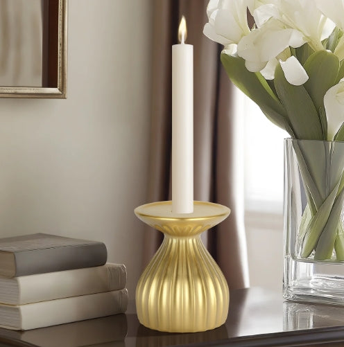 GOLD PILLAR CANDLE HOLDER