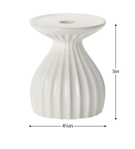 WHITE PILLAR CANDLE HOLDER