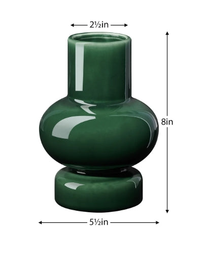 GREEN CYLINDER CERAMIC VASE