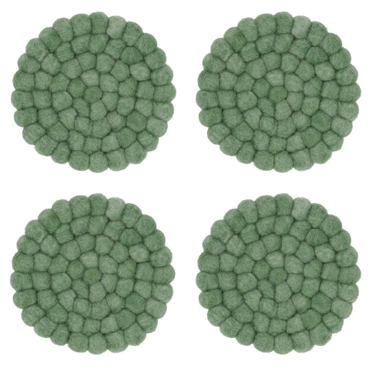 SAGE GREEN WOOL COASTERS
