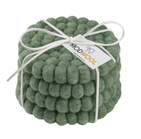 SAGE GREEN WOOL COASTERS