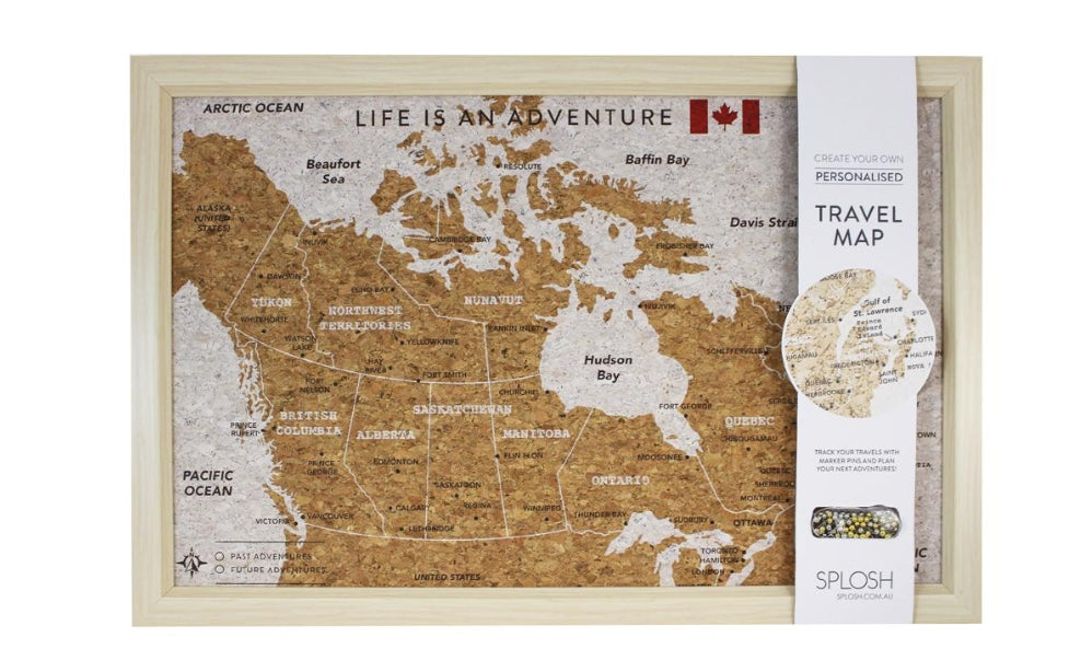 SMALL TRAVEL CORK CANADIAN MAP