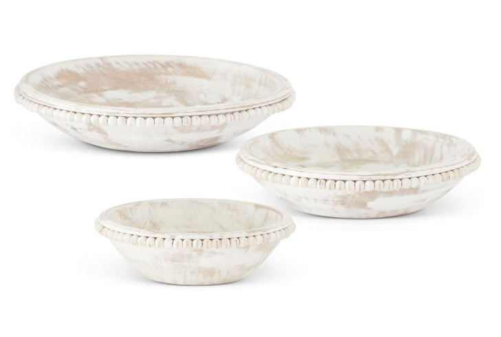 WHITEWASHED BEAD-TRIMMED BOWLS