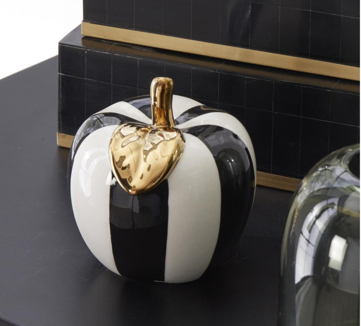 BLACK & WHITE CERAMIC APPLE