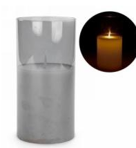 GREY GLASS LED CANDLE