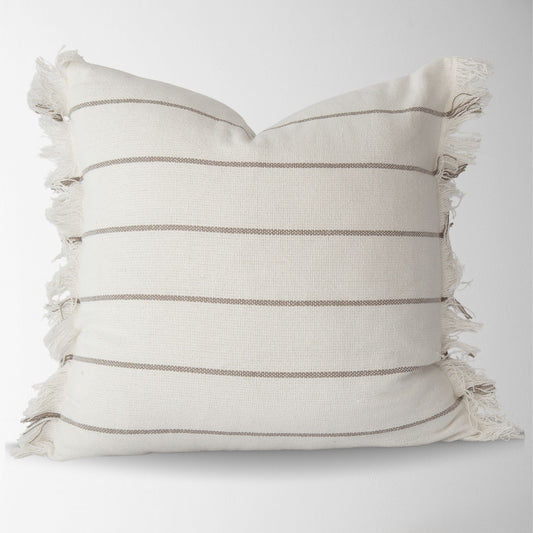 STRIPED PILLOW WITH FRAYED EDGES