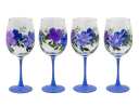 HAND PAINTED VIOLET WINE GLASS