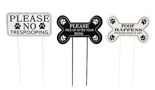 POOP AND SCOOP METAL GARDEN SIGNS