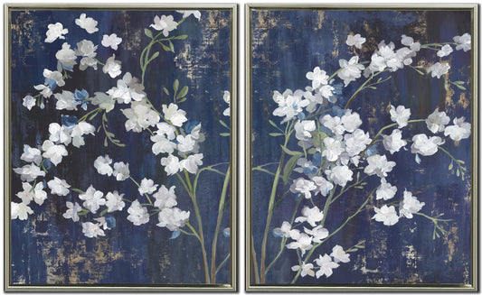 NAVY BLOSSOMS CANVAS