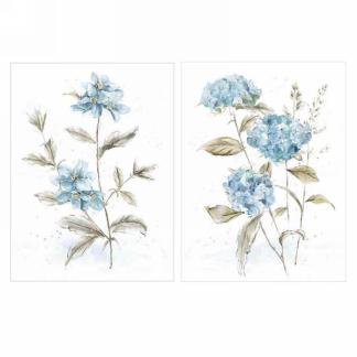 BLUE FLORAL CANVAS ART