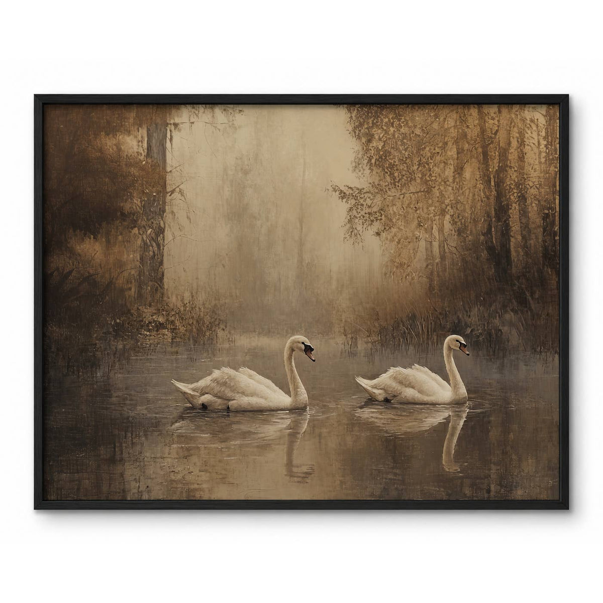 AUTUMN SWANS CANVAS PRINT