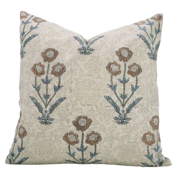 AMITABH BLOCK PRINT LINEN PILLOW