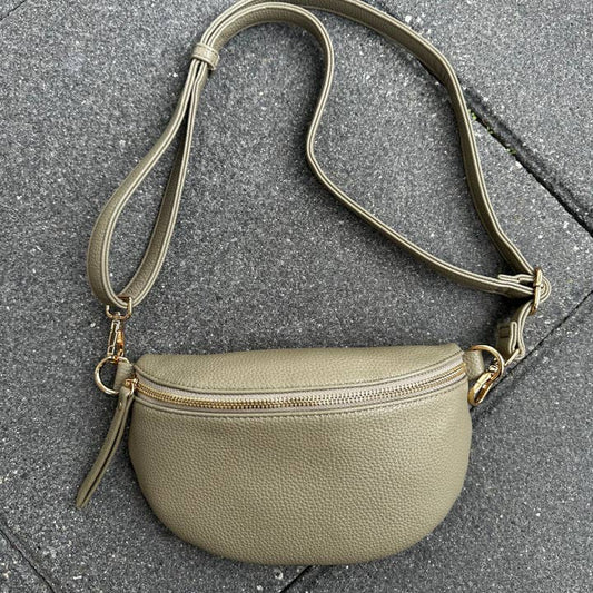 GREEN CROSSBODY BAG - VEGAN LEATHER