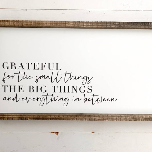 GRATEFUL WOOD FRAMED ART