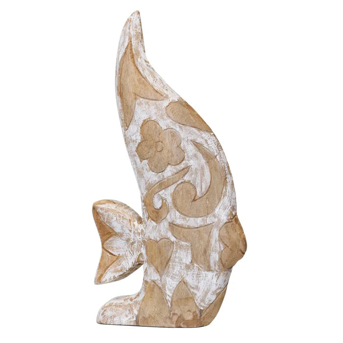 NATURAL WOOD CARVED FISH