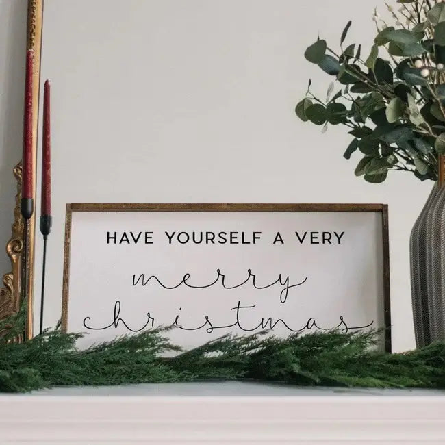 MERRY CHRISTMAS WOOD FRAMED SIGN