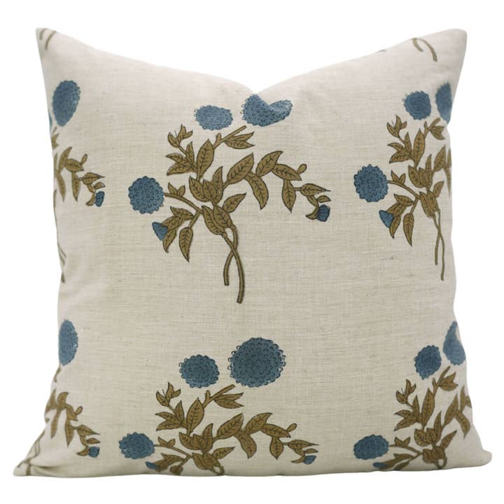 GULAB BLOCK PRINT LINEN PILLOW