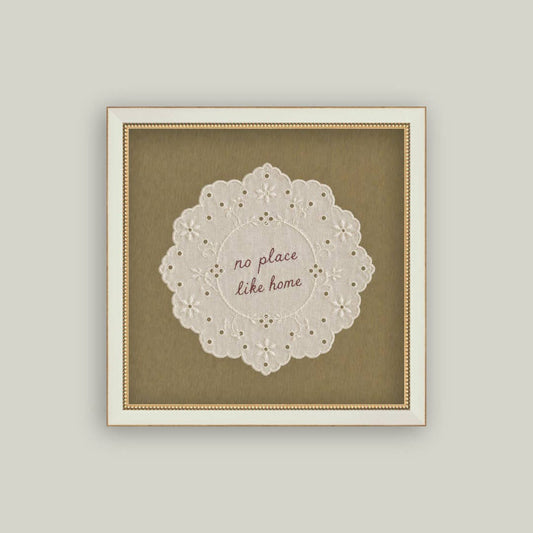 NO PLACE LIKE HOME FRAMED ANTIQUE ART