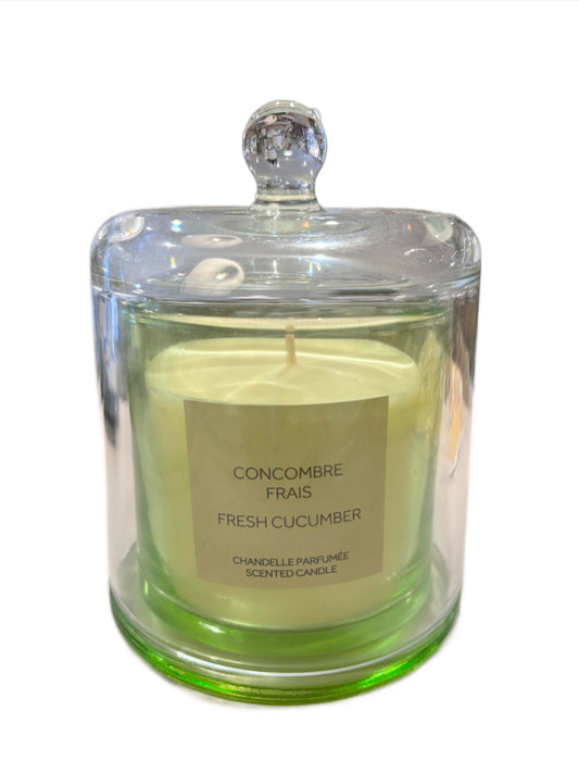 FRESH CUCUMBER SCENTED BELL GLASS CANDLE