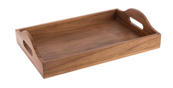 WOOD STAINED RECTANGLE TRAYS