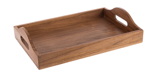 WOOD STAINED RECTANGLE TRAYS