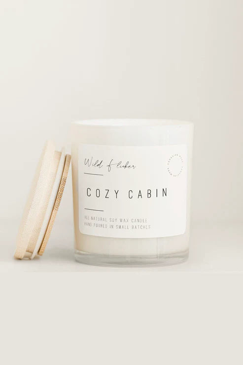 COZY CABIN WOOD WICK CANDLE