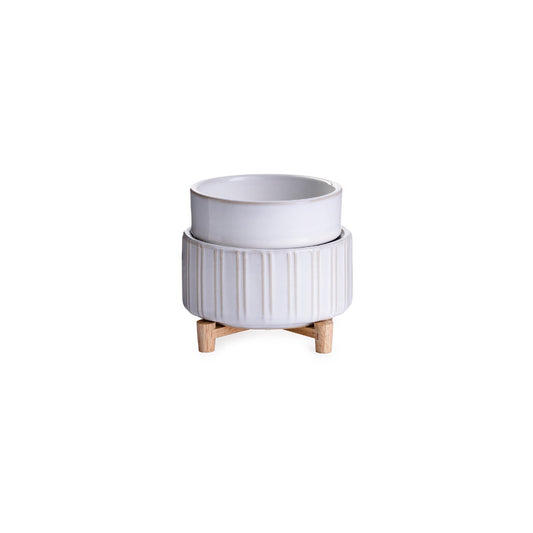 CERAMIC & WOOD CANDLE WARMER