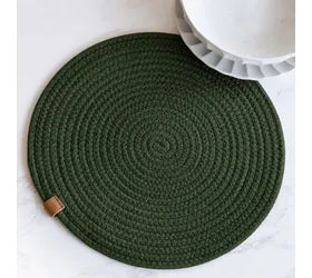 FOREST GREEN ROUND PLACEMAT