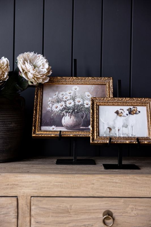 DAISY VINTAGE GOLD FRAMED ART