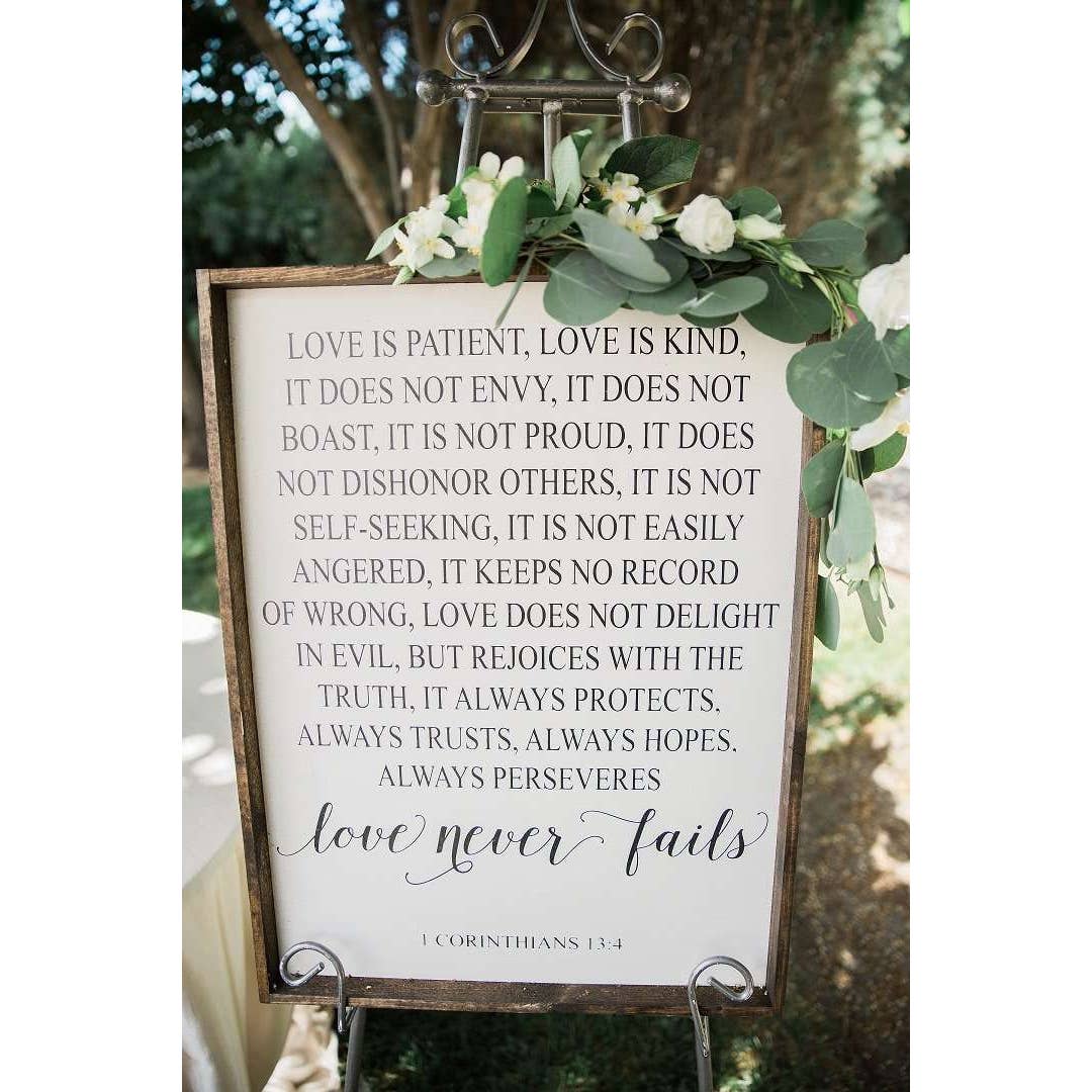 LOVE IS PATIENT LOVE IS KIND WOOD SIGN
