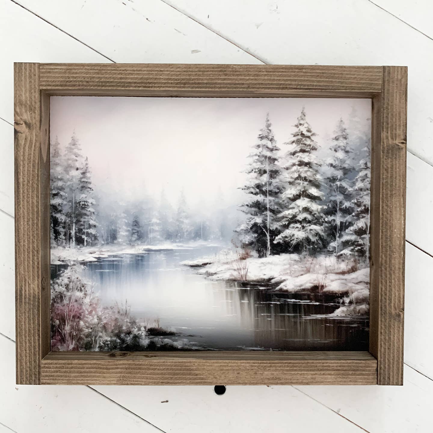 WINTER STREAM WOOD FRAMED ART
