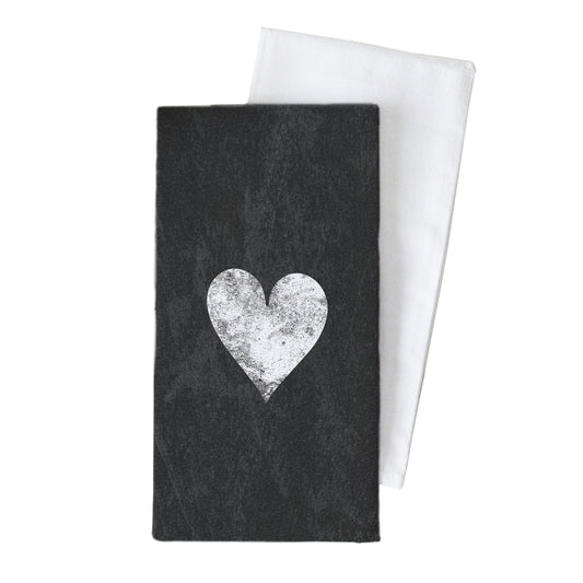 WHITE HEART TEA TOWEL