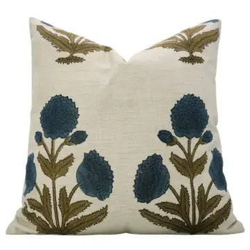 BADSHAH BLOCK PRINT LINEN PILLOW