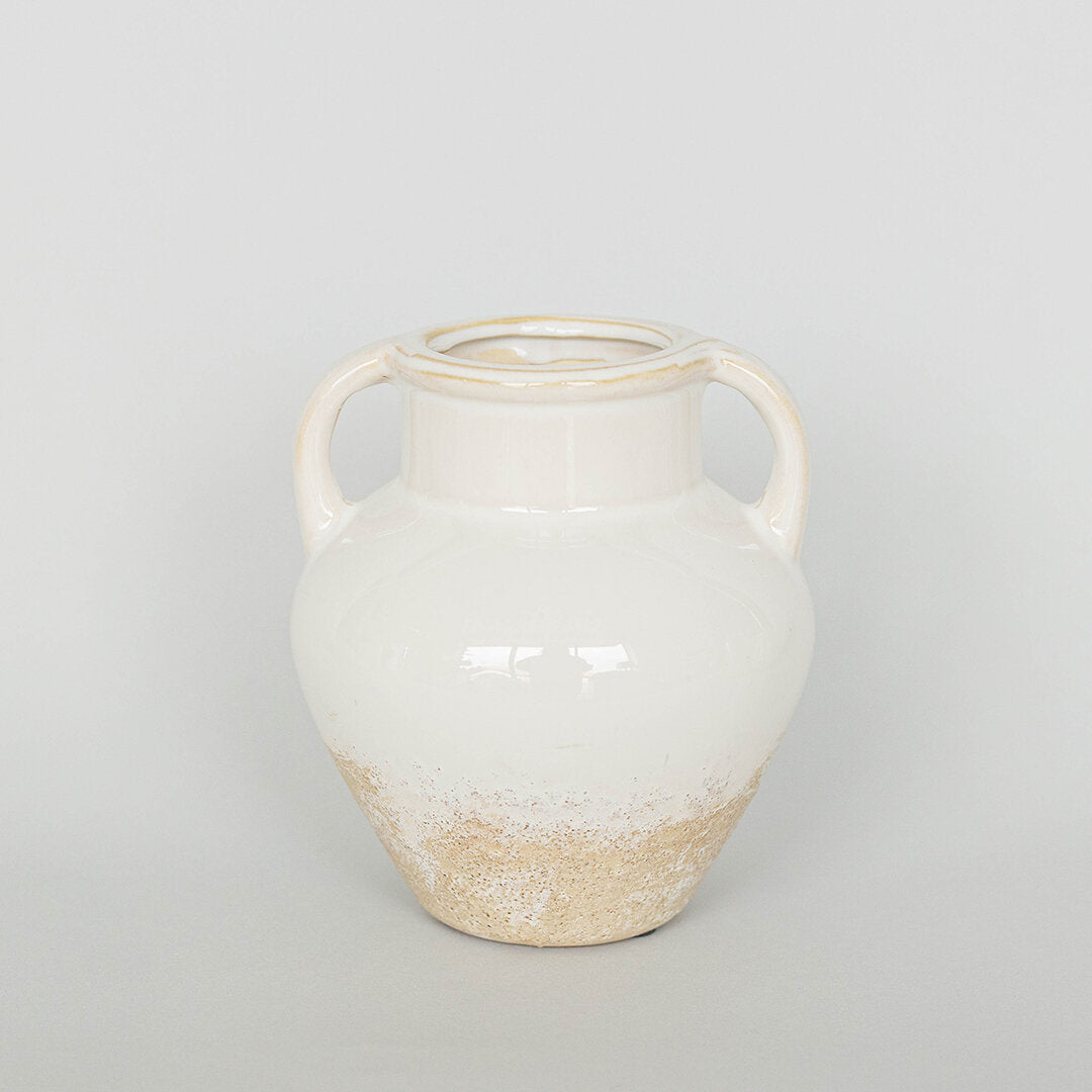 CERAMIC VASE W/ HANDLES