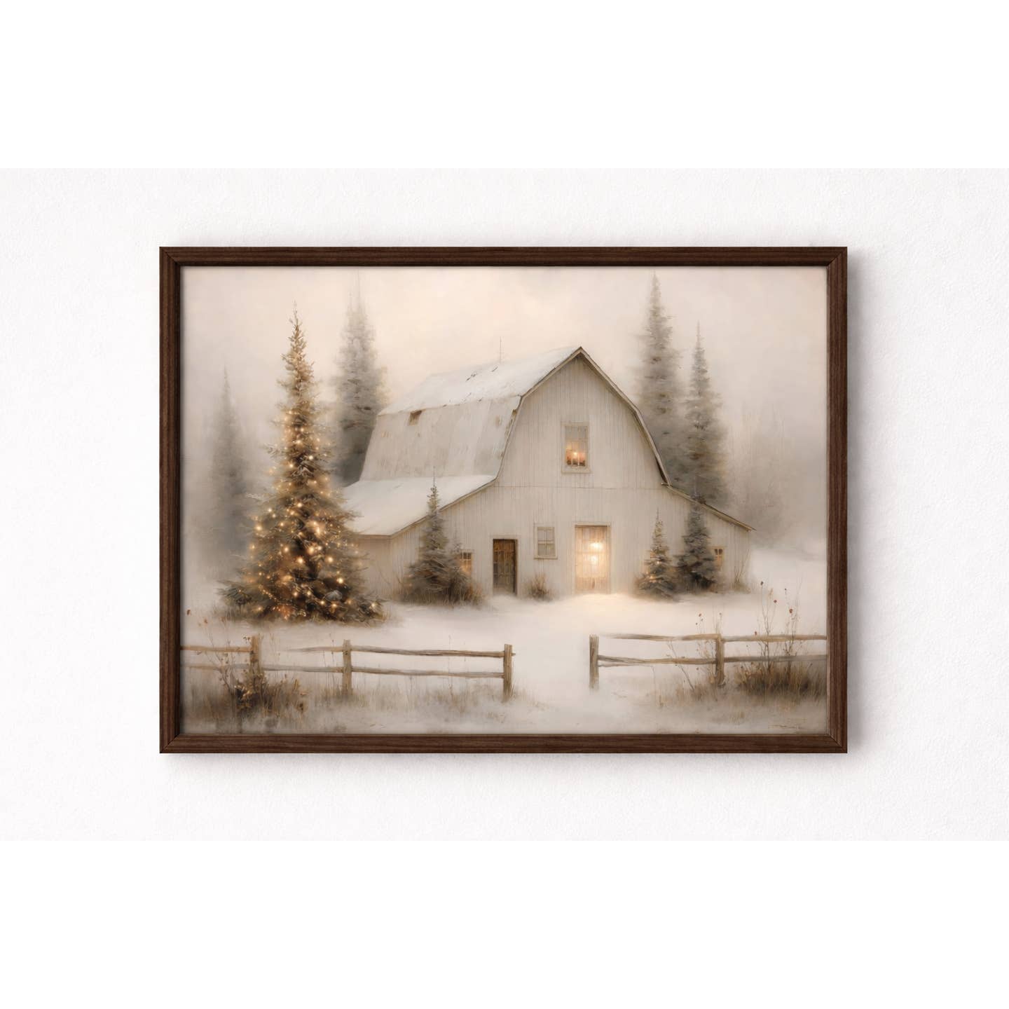 WHITE RUSTIC BARN CANVAS PRINT