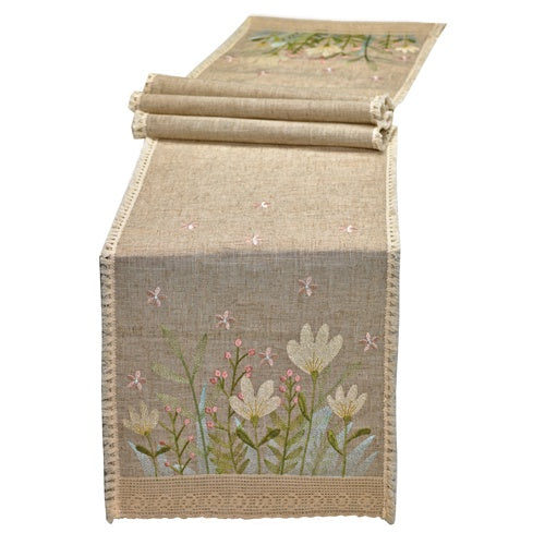 FLORAL LACE TABLE RUNNER 14x72"