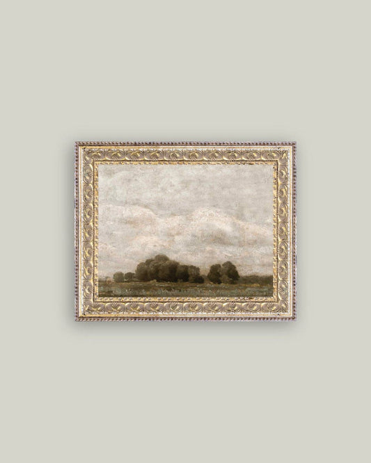 TREE CLOUD FRAMED ANTIQUE ART