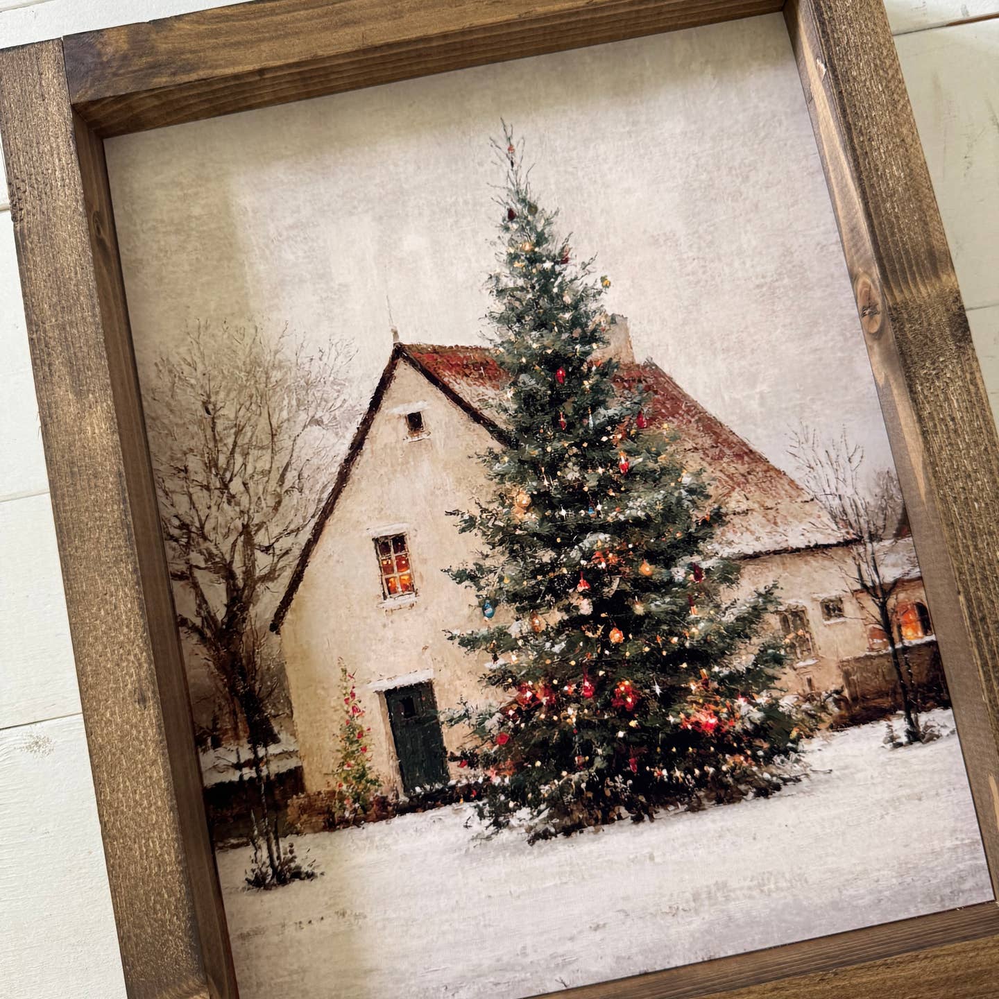 CHRISTMAS TREE WOOD FRAMED ART