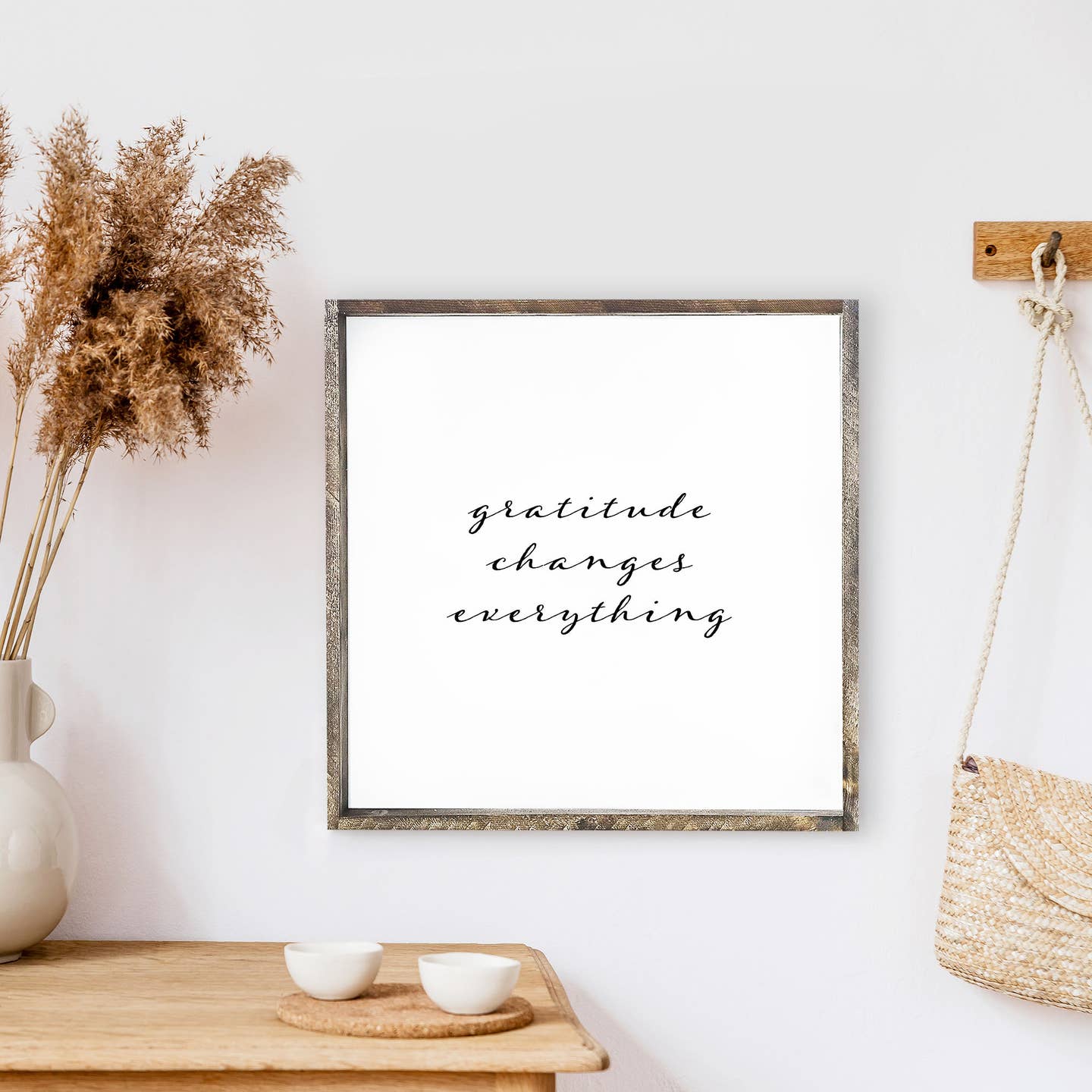 GRATITUDE WOOD FRAMED ART