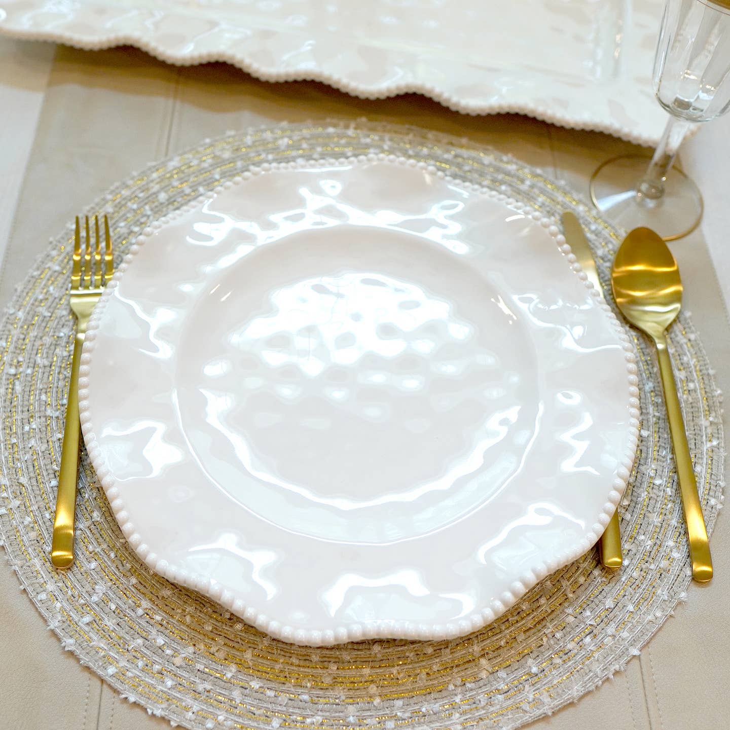 CREAM MELAMINE DINNER PLATE
