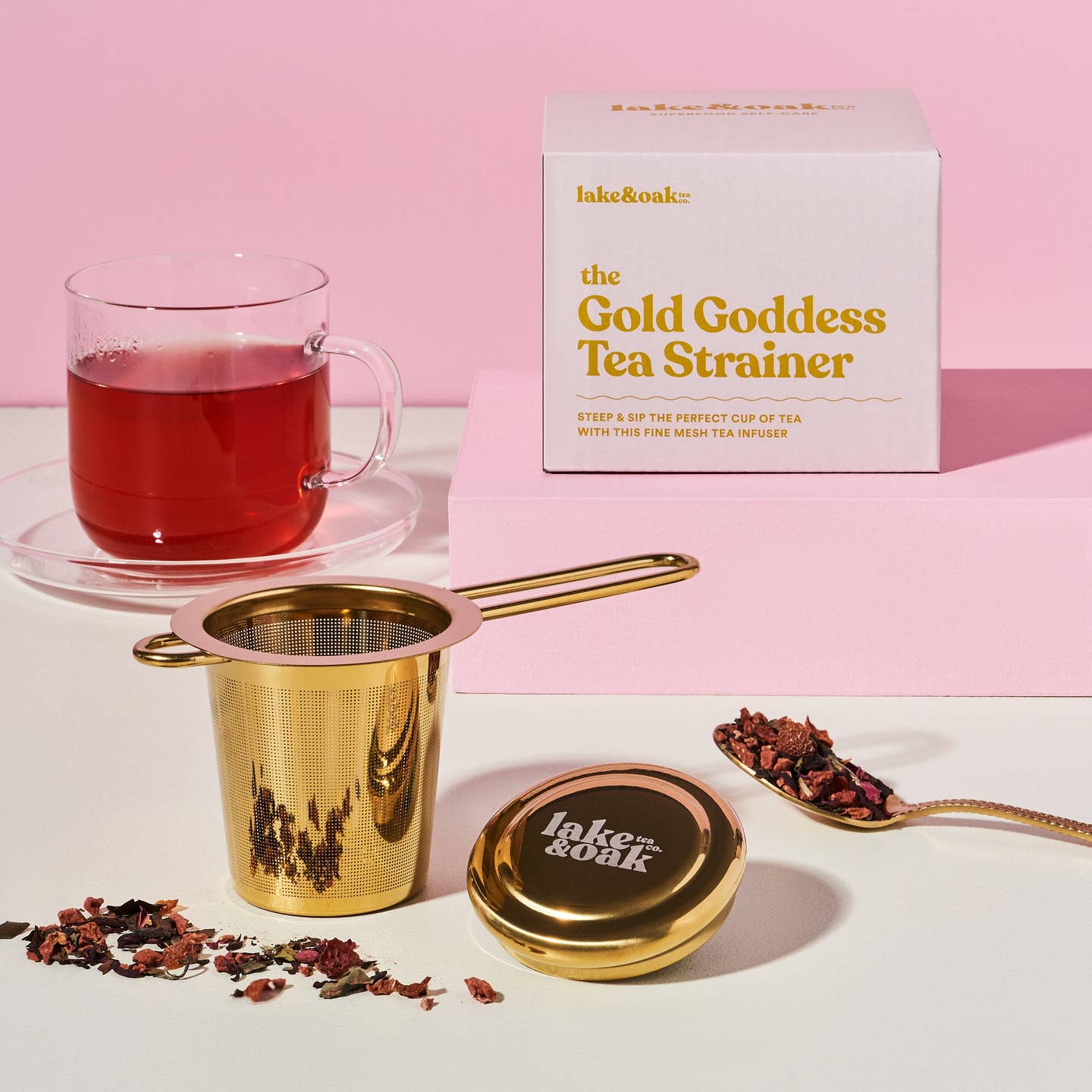 THE GOLD GODDESS TEA STRAINER