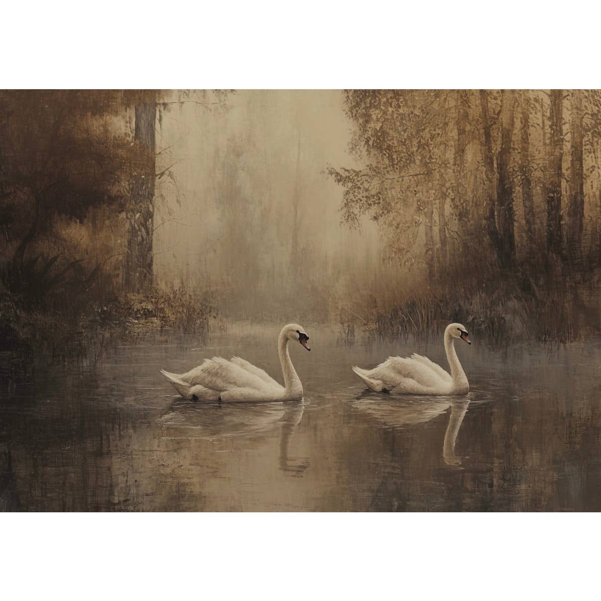 AUTUMN SWANS CANVAS PRINT