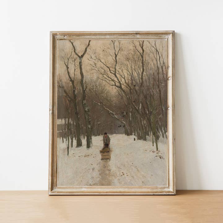WINTER VINTAGE ART PRINT 8X10
