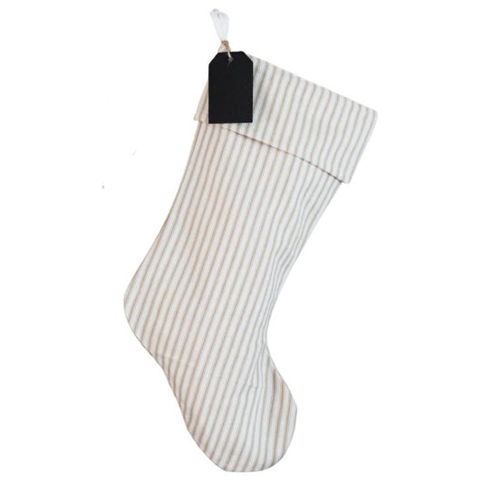 TICKING STRIPE CHRISTMAS STOCKING