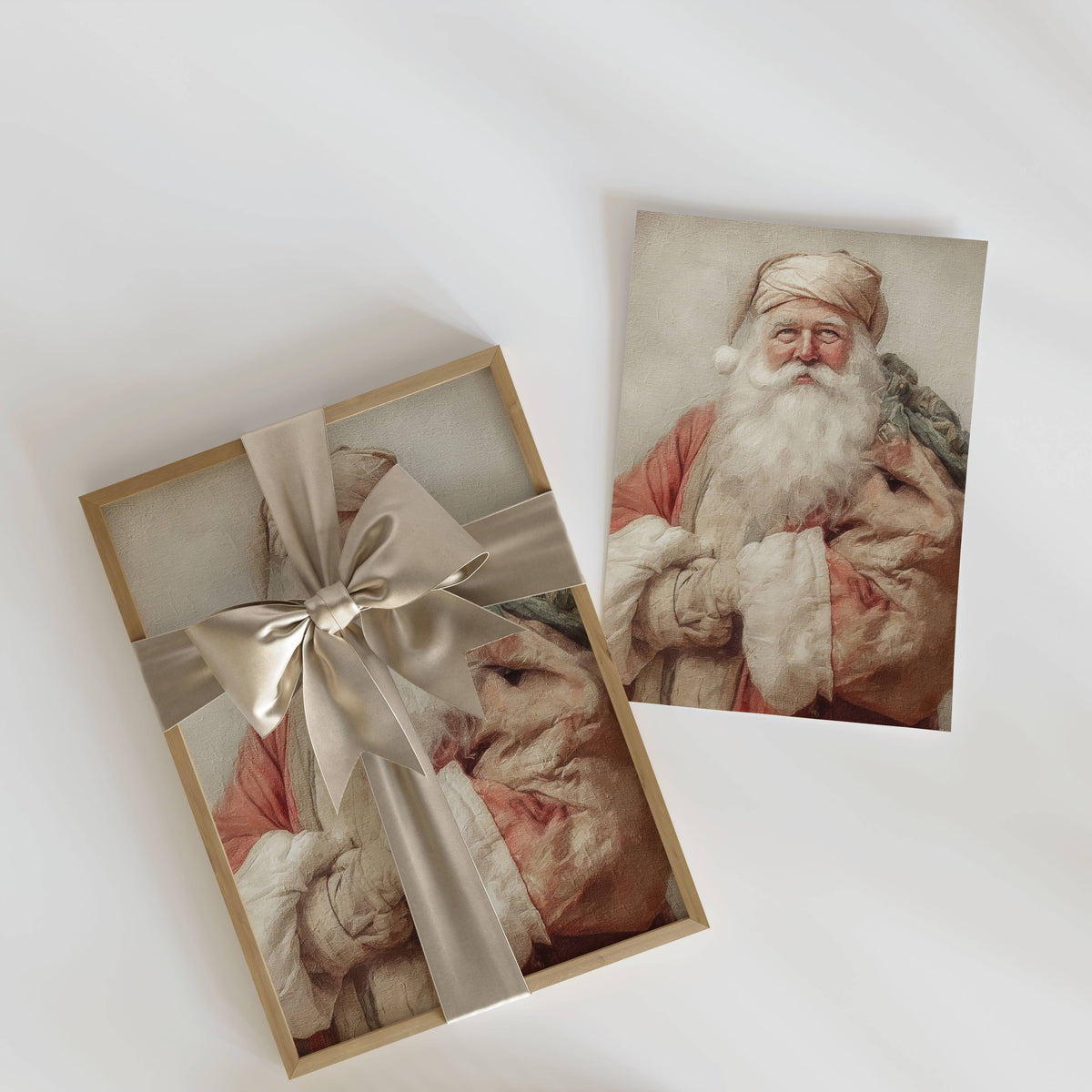 VINTAGE SANTA ART PRINT