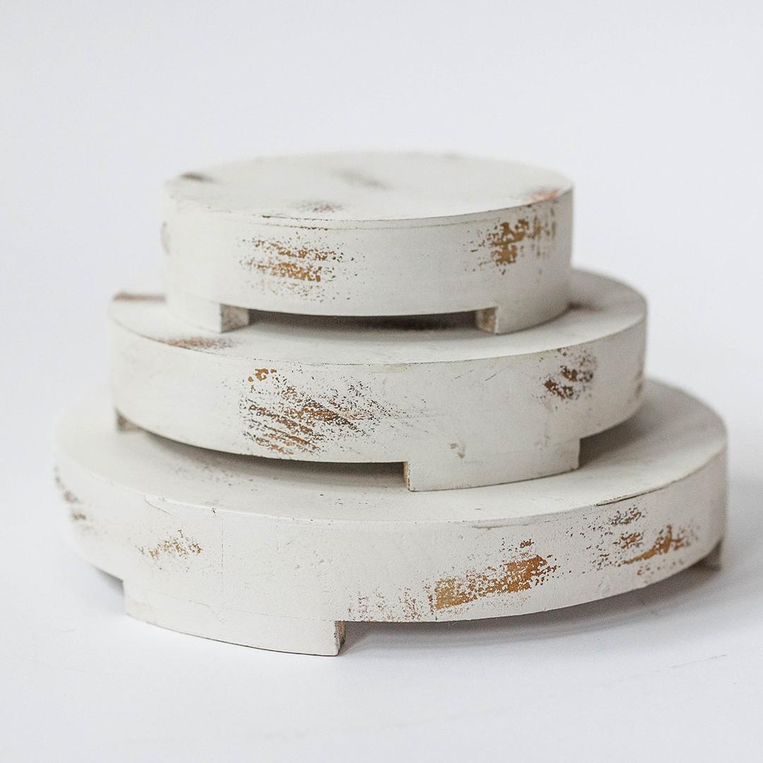 WHITEWASH WOOD FLOWER STAND