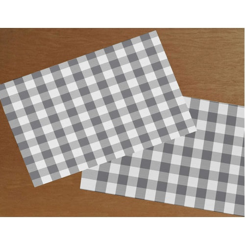 GREY WHITE PLAID PLACEMAT