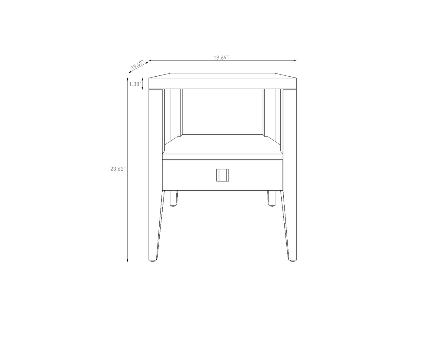 WHITE & GOLD 1-DRAWER ACCENT TABLE